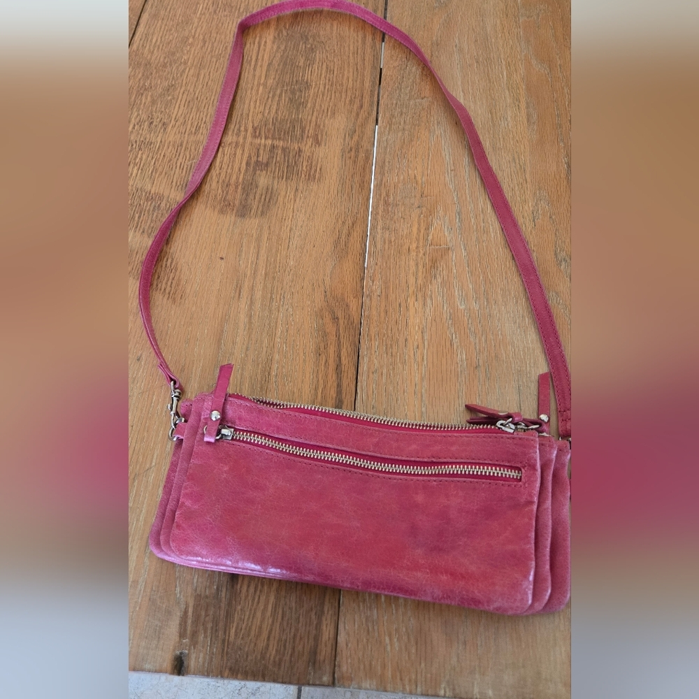 Pink Leather Crossbody Bag